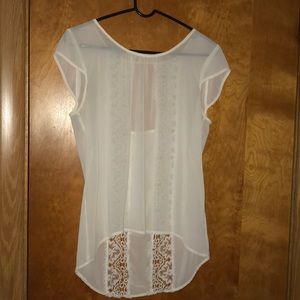 Sheer white top, super cute